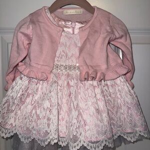 American Princess Pink and White Lace Dress